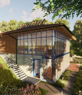 Badehaus im Wald